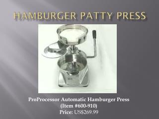 Hamburger Patty Press