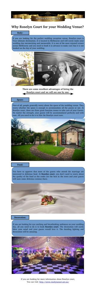 Why Roselyn Court for your Wedding Venue?