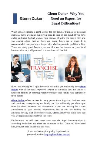 Glenn Duker- Why You Need an Expert for Legal Difficulties