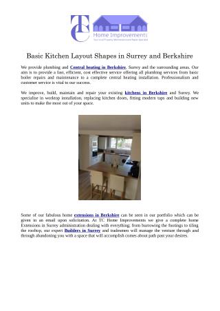 Basic Kitchen Layout Shapes in Surrey and Berkshire
