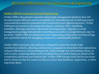 All-In-One CRM Solution for Construction & Engineering