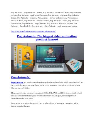 Pop Animate Review-$32,400 bonus & discount