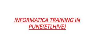 Informatica Training in Pune (ETLhive)