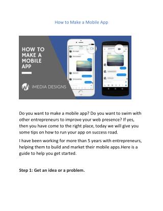 How to Make a Mobile App
