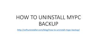 How to uninstall mypc backup