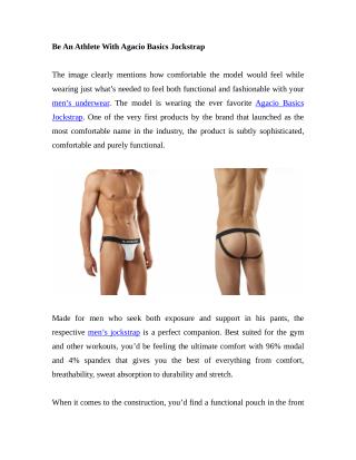 Be An Athlete With Agacio Basics Jockstrap