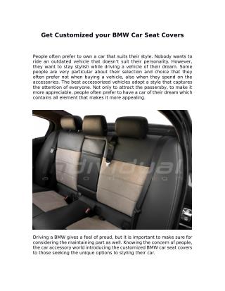 Get Customized your BMW Car Seat Covers