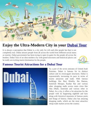 Enjoy the Ultra-Modern City in your Dubai Tour