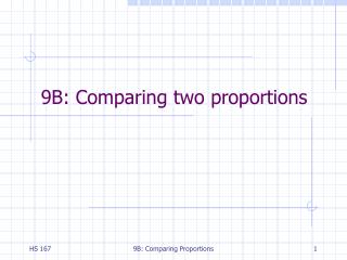 9B: Comparing two proportions
