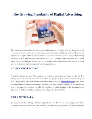 The Growing Popularity of Digital Advertising