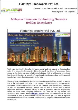 Malaysia Tour packages for Amazing Overseas Holiday Experience