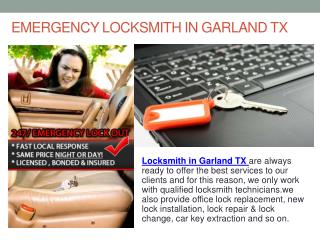 Emergency Locksmith In Garland TX