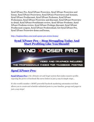 Synd XPoser Pro Review and (Free) GIANT $14,600 BONUS