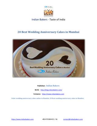 20 Best Wedding Anniversary Cakes in Mumbai