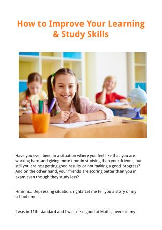 How to Improve Your Learning & Study Skills