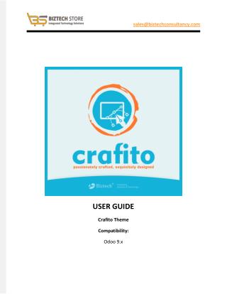 Crafito Odoo Theme - User Guide