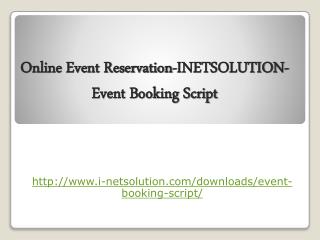 Online Event Reservation-INETSOLUTION- Event Booking Script