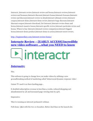 Interactr REVIEW - DEMO of Interactr