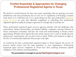 Fruitful Essentials & Approaches for Changing Professional Registered Agents in Texas