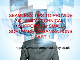 SEAMLESS TIPS TO PROVIDE QUALITY TECHNICAL SUPPORT For SMALL SOFTWARE