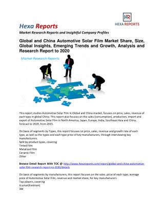 Global and China Automotive Solar Film Market Share, Size, Global Insights, Emerging Trends and Growth, Analysis and Res