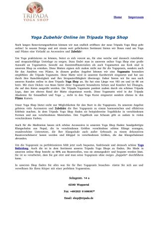Yoga Zubehör Online im Tripada Yoga Shop