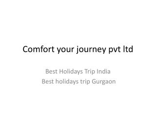 Best Holidays Trip India