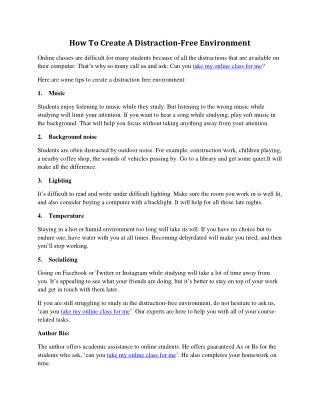 How To Create A Distraction-Free Environment