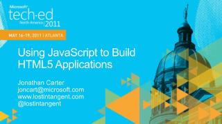 Using JavaScript to Build HTML5 Applications