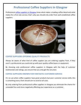 Professional Coffee Suppliers in Glasgow