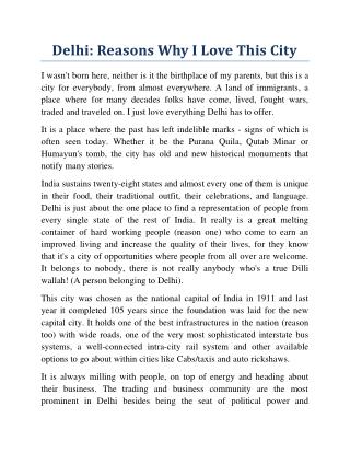 Delhi: Reasons Why I Love This City