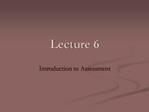 Lecture 6