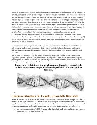 Struttura Del Capelli | Caduta Dei Capelli | Calvizie