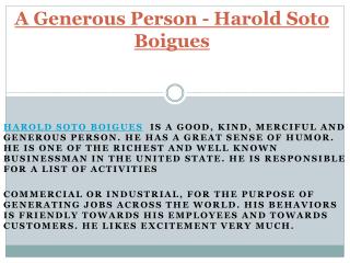 A Generous Person - Harold Soto Boigues