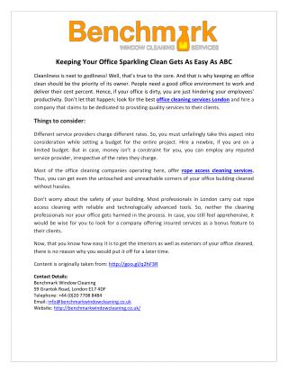 Keeping Your Office Sparkling Clean Gets As Easy As ABC