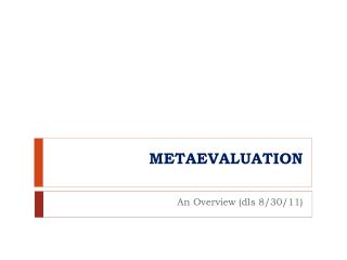 METAEVALUATION