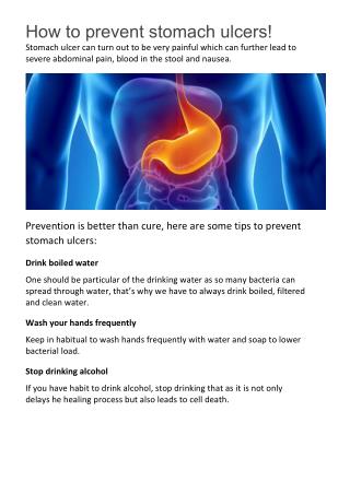 How to prevent stomach ulcers!
