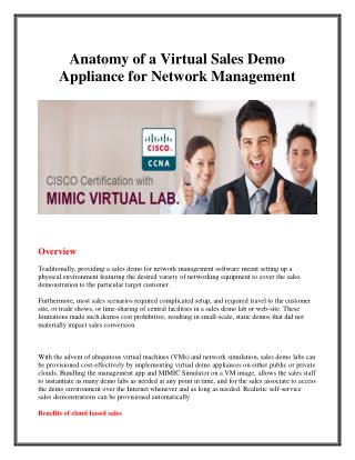 Anatomy of a Virtual Sales Demo Appliance for Network Management