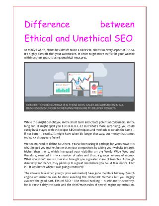 Difference between Ethical and Unethical SEO