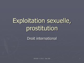 Exploitation sexuelle, prostitution