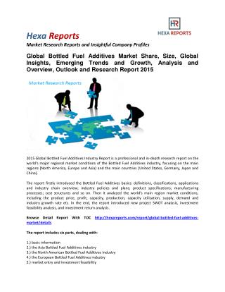 Bottled Fuel Additives Market Share, Size, Analysis and Forecast