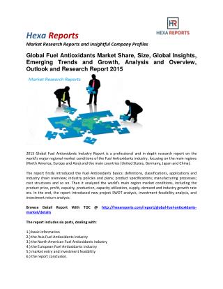 Fuel Antioxidants Market Share, Size, Analysis and Forecast