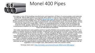 Monel 400 Pipes