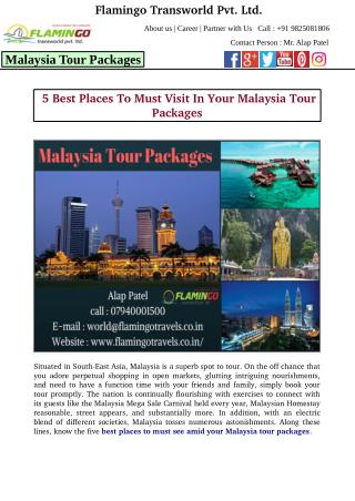 5 Best Places To Must Visit In Your Malaysia Tour Packages