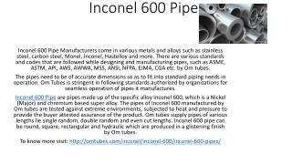 Inconel 600 Pipe