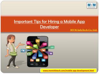 Important Tips for Hiring a Mobile App Developer