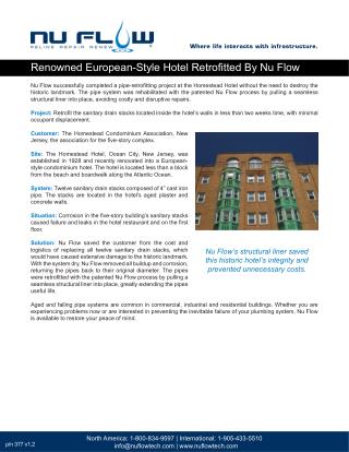 Renowned European-Style Hotel Retrofitted By Nu Flow