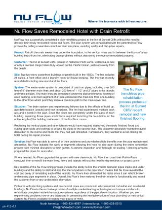 Nu Flow Saves Remodeled Hotel with Drain Retrofit