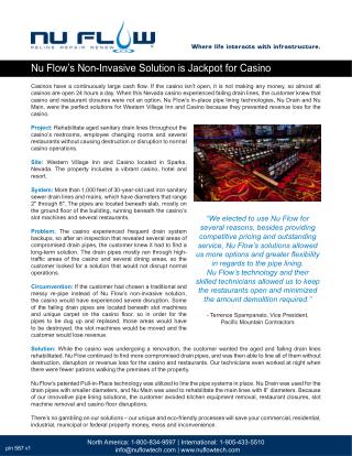 Nu Flow’s Non-Invasive Solution is Jackpot for Casino