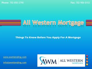 Mortgage application | All Western Mortgage